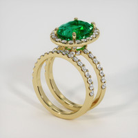 3.54 Ct. Emerald Ring, 18K Yellow Gold 2