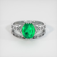 1.38 Ct. Emerald   Ring, Platinum 950 1