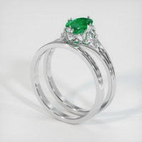 0.73 Ct. Emerald Ring, Platinum 950 2