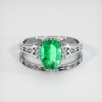 1.21 Ct. Emerald Ring, Platinum 950 1