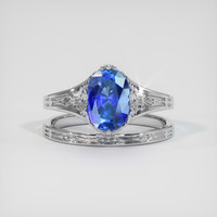 1.43 Ct. Blue Sapphire Ring, 10K White Gold 1