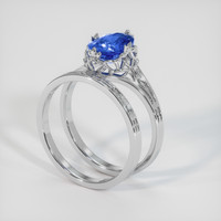 1.43 Ct. Blue Sapphire Ring, 10K White Gold 2