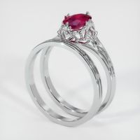 0.82 Ct. Ruby Ring, 14K White Gold 2