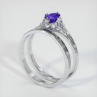 0.51 Ct. Sapphire Ring, 14K White Gold 2