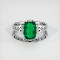 1.84 Ct. Emerald Ring, 18K White Gold 1