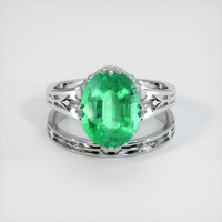 2.81 Ct. Emerald Ring, 18K White Gold 1