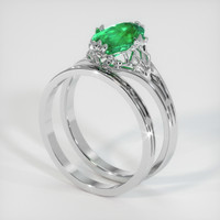 1.21 Ct. Emerald Ring, 18K White Gold 2