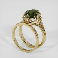 4.06 Ct. Yellowish Green Sapphire Ring, 10K Yellow Gold 2