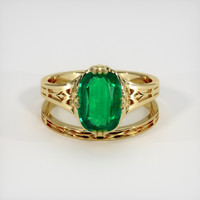 1.84 Ct. Emerald Ring, 18K Yellow Gold 1