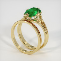 1.84 Ct. Emerald Ring, 18K Yellow Gold 2