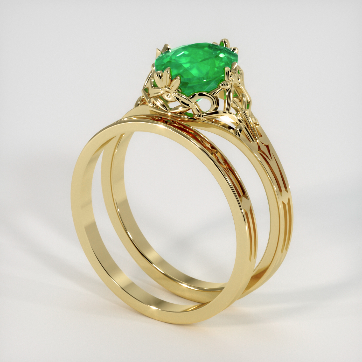 Antique gold deals emerald ring