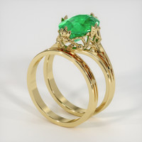 2.81 Ct. Emerald Ring, 18K Yellow Gold 2