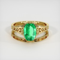 1.21 Ct. Emerald Ring, 18K Yellow Gold 1