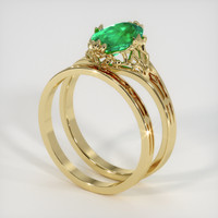 1.21 Ct. Emerald Ring, 18K Yellow Gold 2