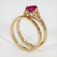 0.82 Ct. Ruby Ring, 18K Yellow Gold 2