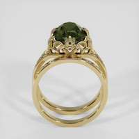 4.06 Ct. Yellowish Green Sapphire Ring, 18K Yellow Gold 3