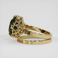 4.06 Ct. Yellowish Green Sapphire Ring, 18K Yellow Gold 4