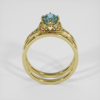 0.71 Ct. Greenish Blue Sapphire Ring, 18K Yellow Gold 3