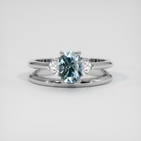 1.33 Ct. Greyish Blue Sapphire Ring, Platinum 950 1