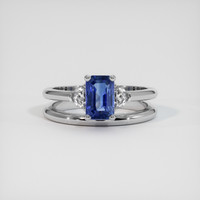 1.46 Ct. Blue Sapphire Ring, 18K White Gold 1