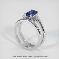 1.46 Ct. Blue Sapphire Ring, 18K White Gold 2