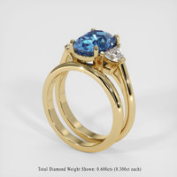 4.14 Ct. Bi Color Sapphire Ring, 14K Yellow Gold 2