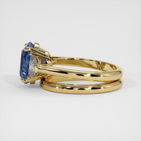 4.14 Ct. Bi Color Sapphire Ring, 14K Yellow Gold 4