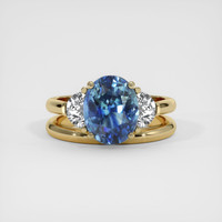 4.14 Ct. Bi Color Sapphire Ring, 18K Yellow Gold 1