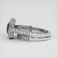 3.29 Ct. Bluish Green Sapphire Ring, Platinum 950 4