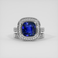 6.02 Ct. Blue Sapphire Ring, 14K White Gold 1