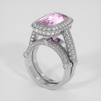 5.72 Ct. Pink Kunzite Ring, 14K White Gold 2