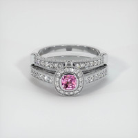 0.39 Ct. Sapphire Ring, 14K White Gold 1