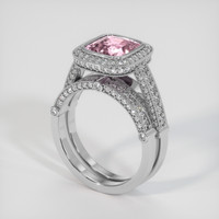 3.50 Ct. Pink Sapphire Ring, 14K White Gold 2