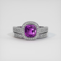 2.04 Ct. Purple Sapphire Ring, 14K White Gold 1