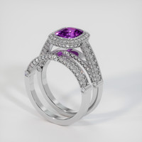 2.04 Ct. Purple Sapphire Ring, 14K White Gold 2