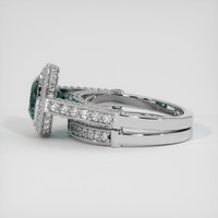 3.29 Ct. Bluish Green Sapphire Ring, 14K White Gold 4