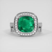 3.37 Ct. Emerald Ring, 18K White Gold 1