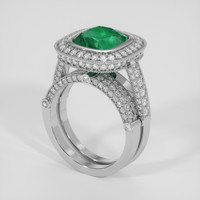 3.37 Ct. Emerald Ring, 18K White Gold 2