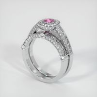 0.39 Ct. Pink Sapphire Ring, 18K White Gold 2