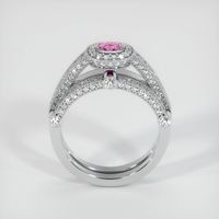 0.39 Ct. Pink Sapphire Ring, 18K White Gold 3
