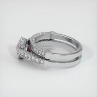 0.39 Ct. Pink Sapphire Ring, 18K White Gold 4
