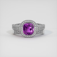 2.04 Ct. Purple Sapphire Ring, 18K White Gold 1