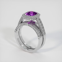 2.04 Ct. Purple Sapphire Ring, 18K White Gold 2