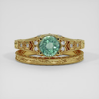 1.49 Ct. Bluish Green Sapphire Ring, 14K Yellow Gold 1