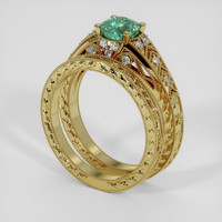 1.49 Ct. Bluish Green Sapphire Ring, 14K Yellow Gold 2