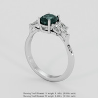 1.55 Ct. Bluish Green Sapphire Ring, Platinum 950 2