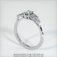 0.67 Ct. Green Sapphire Ring, Platinum 950 2