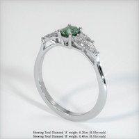0.70 Ct. Bluish Green Sapphire Ring, Platinum 950 2