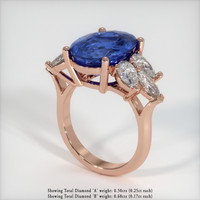 6.13 Ct. Blue Sapphire Ring, 14K Rose Gold 2