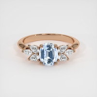 1.60 Ct. Blue Sapphire Ring, 14K Rose Gold 1